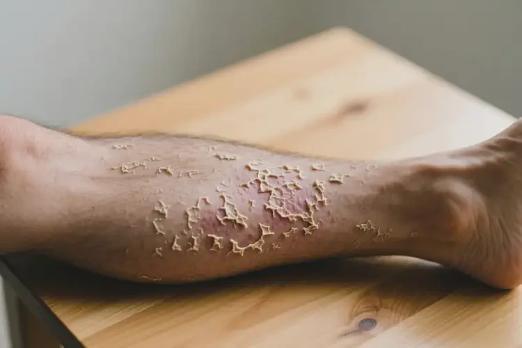 男人小腿起濕疹不管它會(huì)自己自愈嗎(圖2)