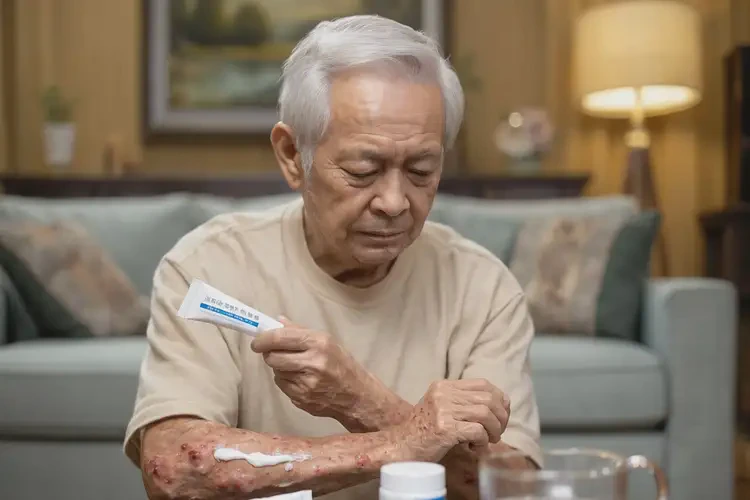 高齡老人四肢出現(xiàn)濕疹不管它會(huì)自己痊愈嗎(圖1)