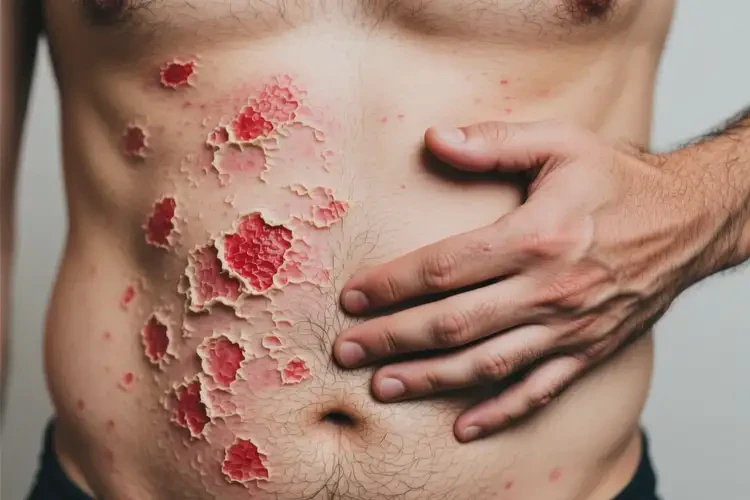 男人肚子出濕疹不管它會自己好嗎(圖1)