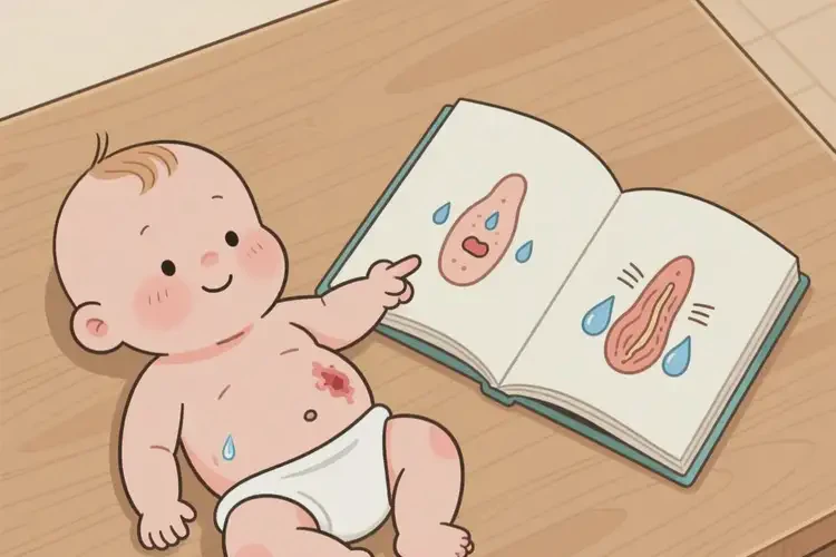 小儿肚子起湿疹不管它会自己好吗(图1)