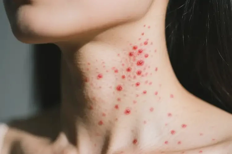 女人脖子出现湿疹不管它会自己痊愈吗(图1)