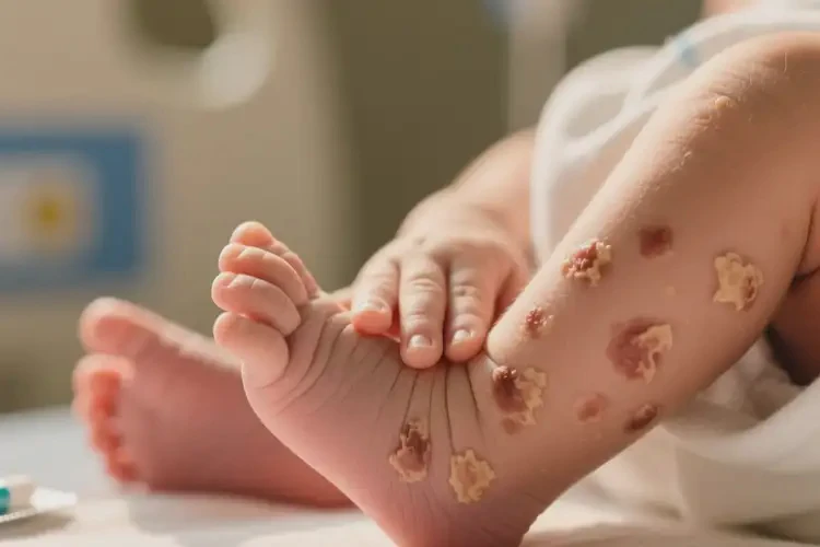 新生兒四肢長(zhǎng)濕疹不管它會(huì)自己痊愈嗎(圖4)