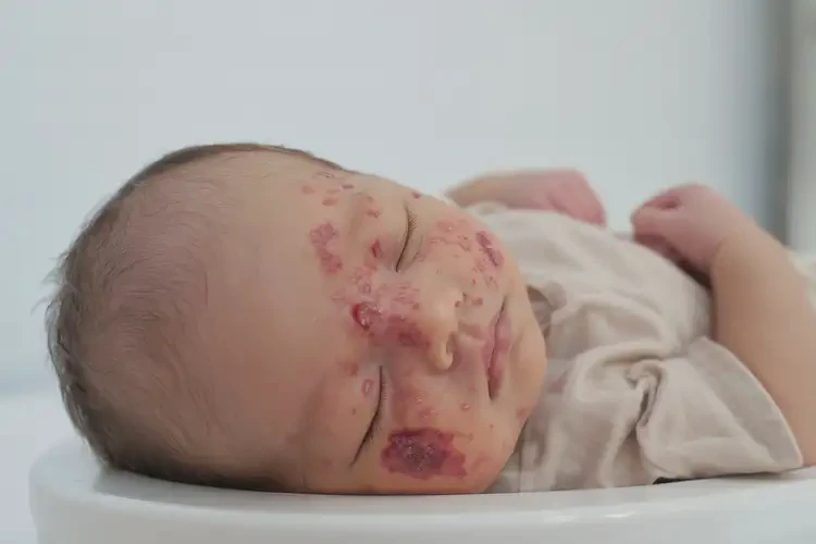 新生兒臉上起濕疹可以徹底自愈嗎(圖4)