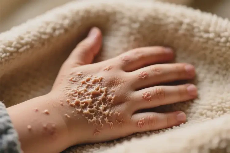 小孩手上出現(xiàn)濕疹不管它會自己好嗎(圖1)