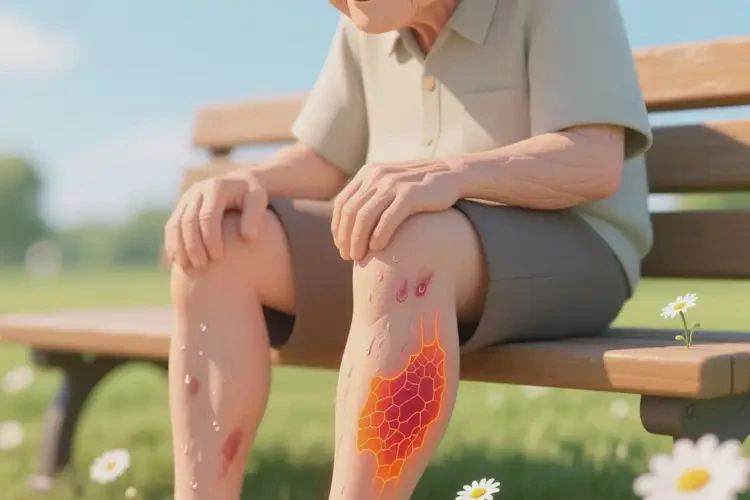 老人大腿上有濕疹不管它會自己痊愈嗎(圖2)