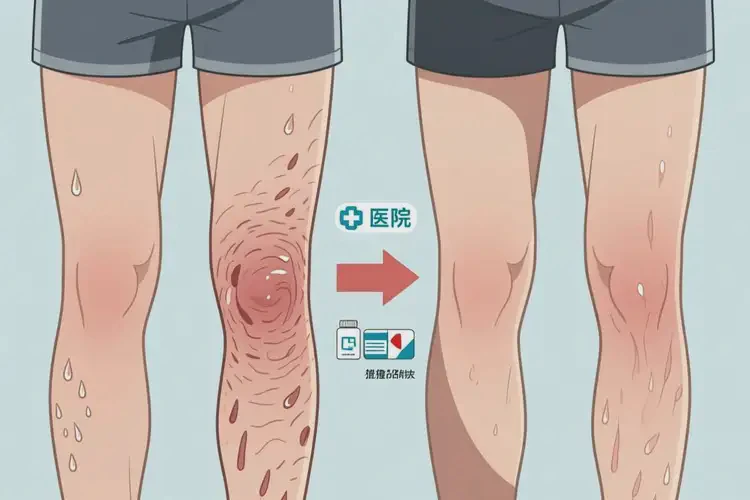 青年人大腿上起濕疹能夠徹底治愈嗎(圖1)