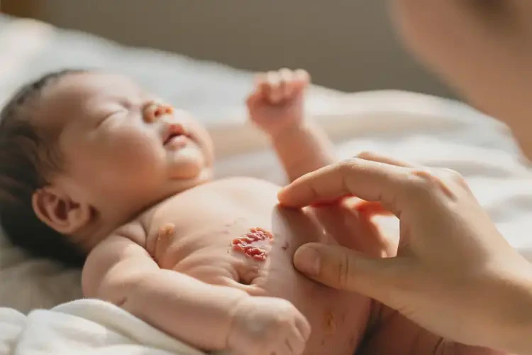 新生兒肚子經(jīng)常長(zhǎng)濕疹不管它會(huì)自己好嗎(圖1)