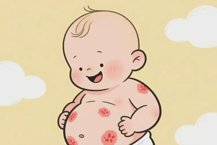 新生兒肚子上偶爾起濕疹能徹底自愈嗎(圖2)