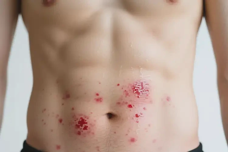 男人肚子上容易起湿疹不管它会自己痊愈吗(图2)