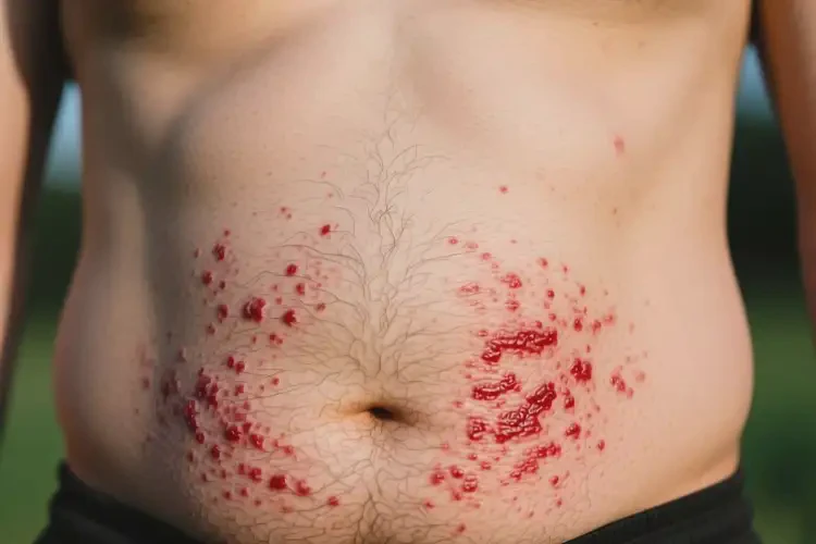 男性肚子上長濕疹不管它會自己好嗎(圖2)