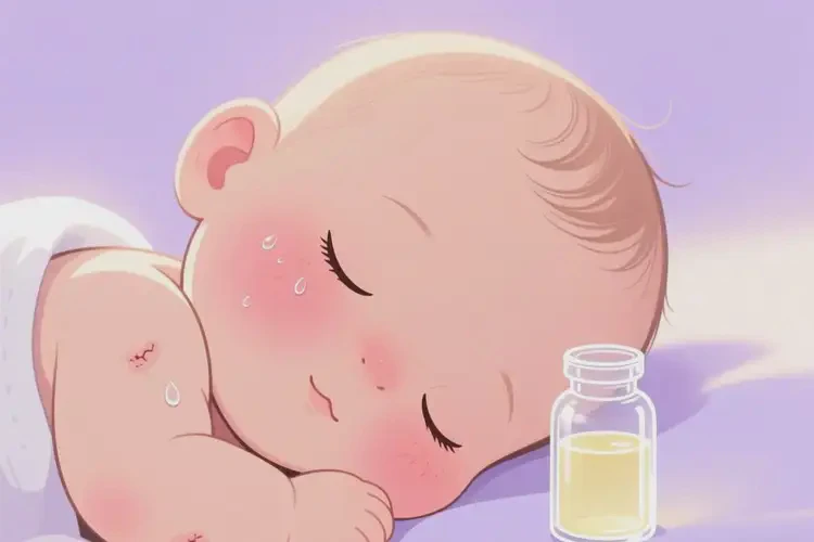 嬰兒臉上有濕疹不管它會(huì)自己好嗎(圖1)