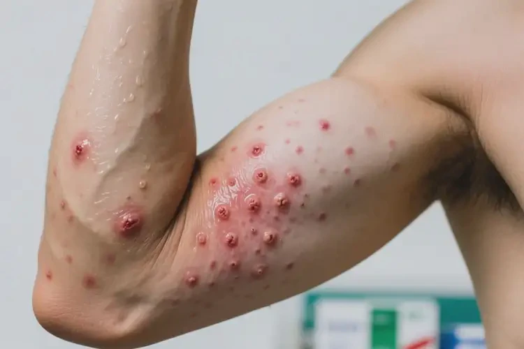 男人手臂出現(xiàn)濕疹可以徹底自愈嗎(圖1)