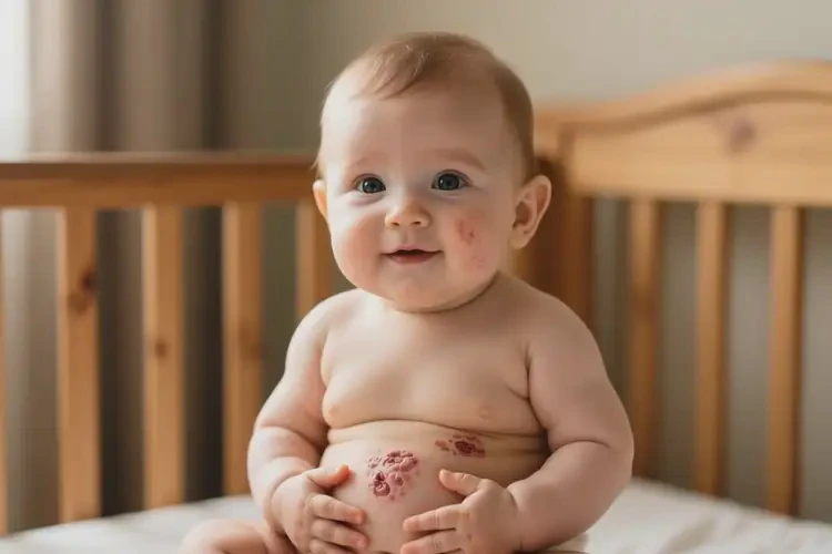 嬰兒肚子偶爾起濕疹能靠自己自愈嗎(圖1)