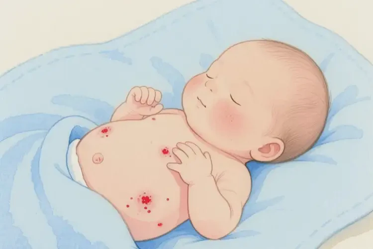 新生兒肚子上偶爾起濕疹能徹底自愈嗎(圖4)