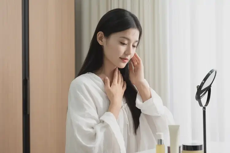 女生脖子上有濕疹不管它會自己好嗎(圖1)