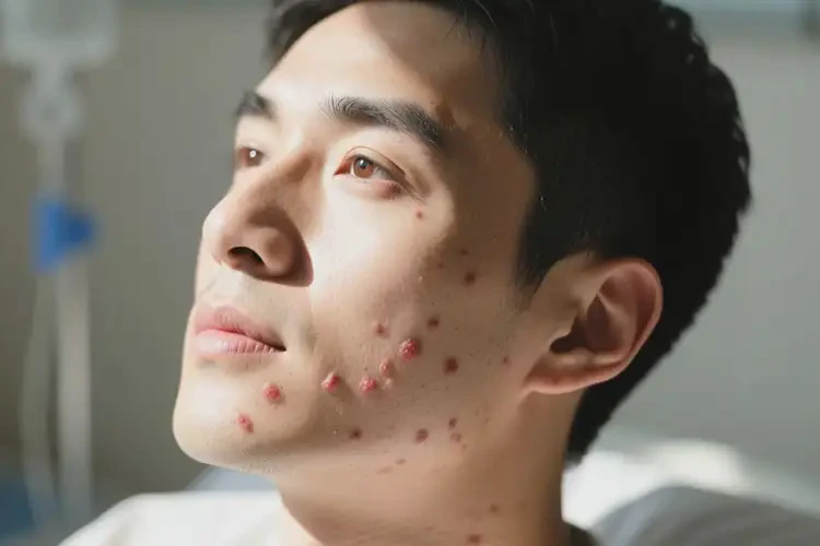 男人臉上偶爾長濕疹可以徹底自愈嗎(圖1)