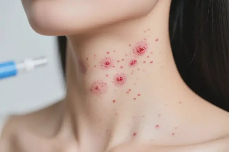 女生脖子上出濕疹不管它會(huì)自己好嗎(圖2)