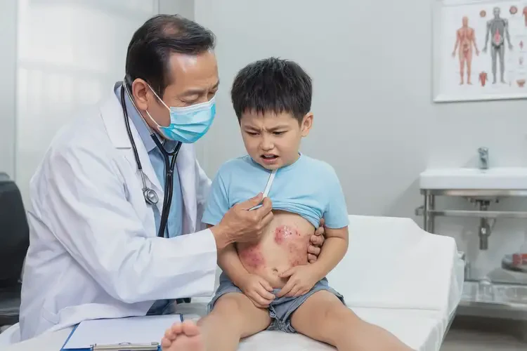 小兒肚子偶爾起濕疹不管它會自己痊愈嗎(圖1)