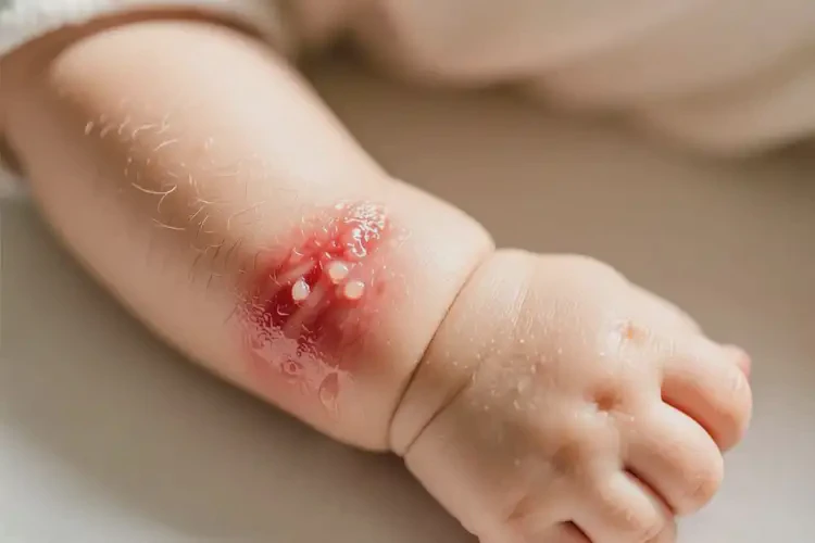 新生兒手臂上經(jīng)常起濕疹可不可以徹底自愈(圖1)