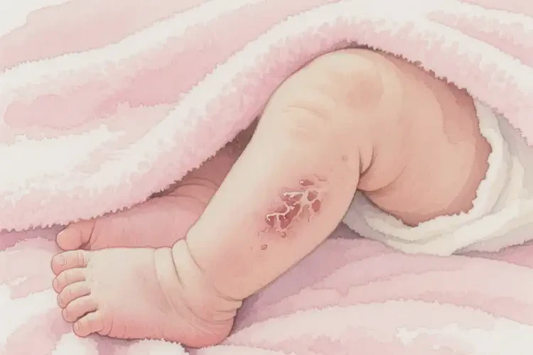 新生兒小腿出現(xiàn)濕疹可以徹底自愈嗎(圖1)