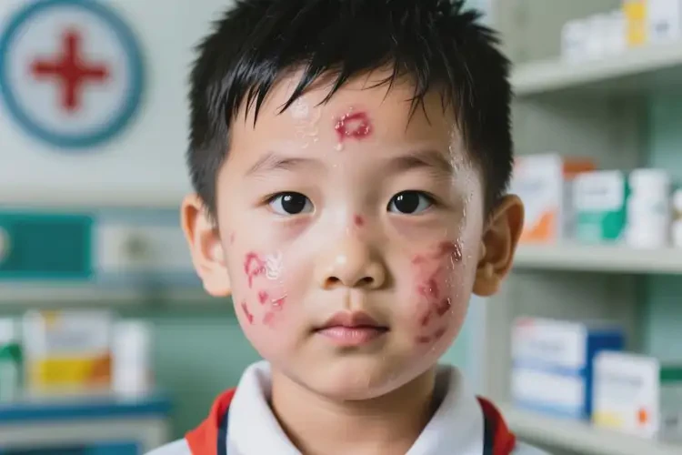 小學(xué)生面部出濕疹不管它會自己自愈嗎(圖1)