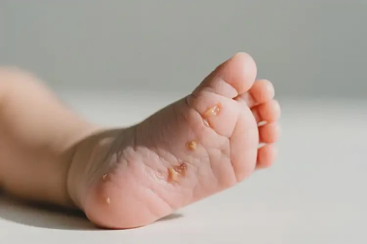 新生兒腳上經(jīng)常起濕疹不管它會自己痊愈嗎(圖2)