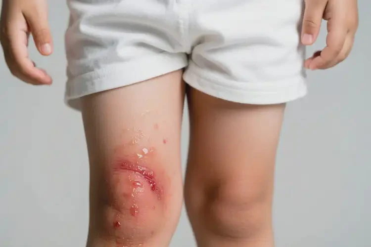 小兒大腿上出濕疹不管它會自己好嗎(圖2)