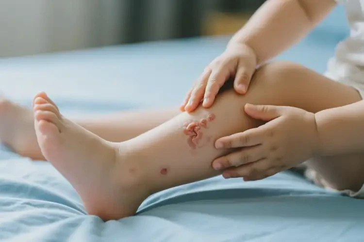 小孩小腿上起濕疹不管它會(huì)自己痊愈嗎(圖2)