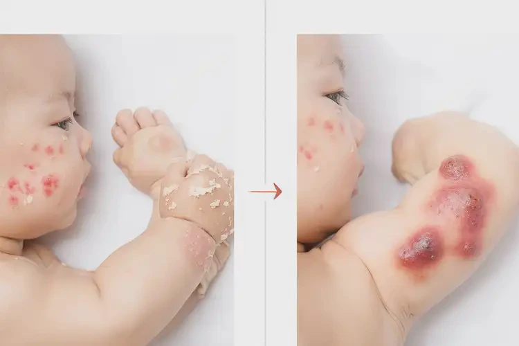 寶寶臉上偶爾長(zhǎng)濕疹能靠自己自愈嗎(圖2)