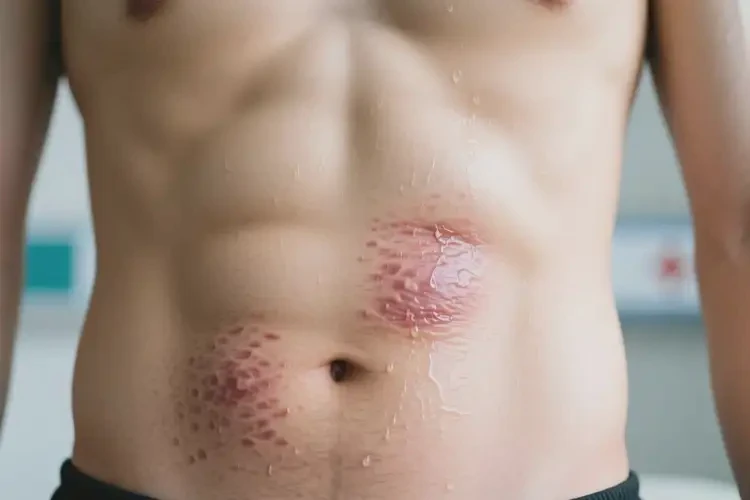 男人肚子上容易起湿疹不管它会自己痊愈吗(图1)