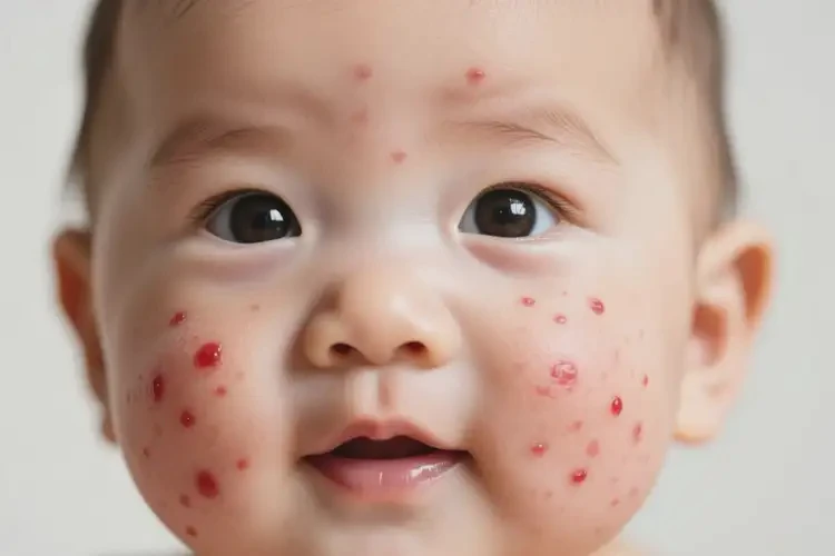 新生儿脸上容易起湿疹不管它会自己自愈吗(图1)