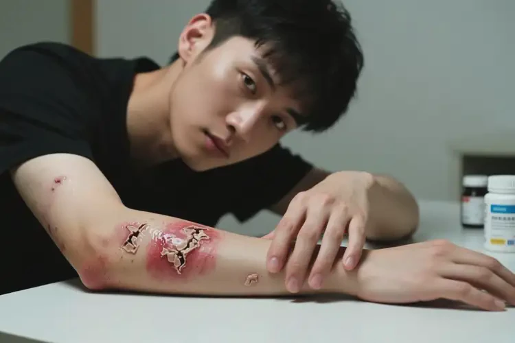 青年人手臂起濕疹不管它會自己好嗎(圖1)