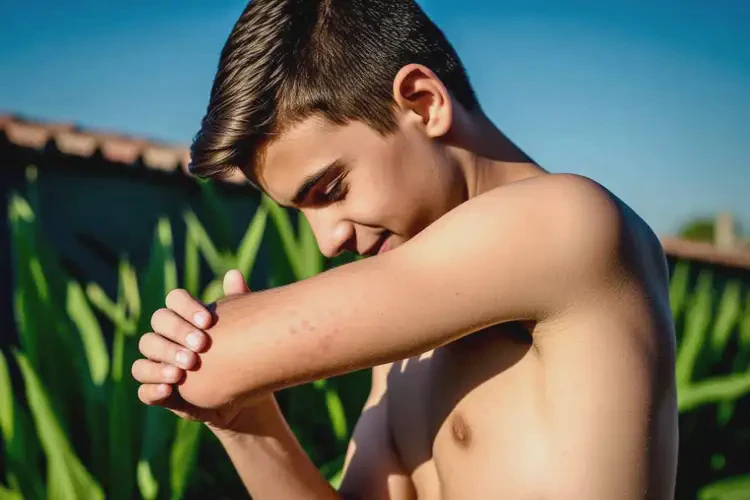 青年人手臂上有濕疹不管它會(huì)自己痊愈嗎(圖2)