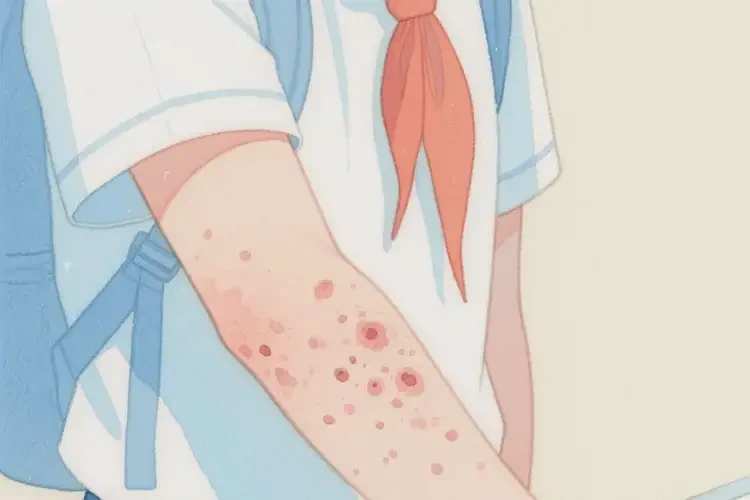 中学生手臂上偶尔长湿疹不管它会自己自愈吗(图2)