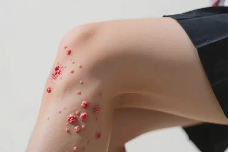 大學(xué)生大腿上長(zhǎng)濕疹不管它會(huì)自己自愈嗎(圖1)