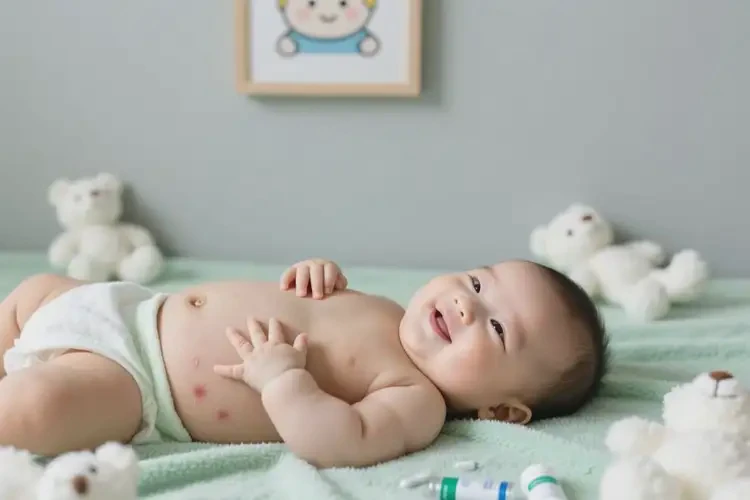 寶寶肚子上偶爾起濕疹能夠徹底治愈嗎(圖3)