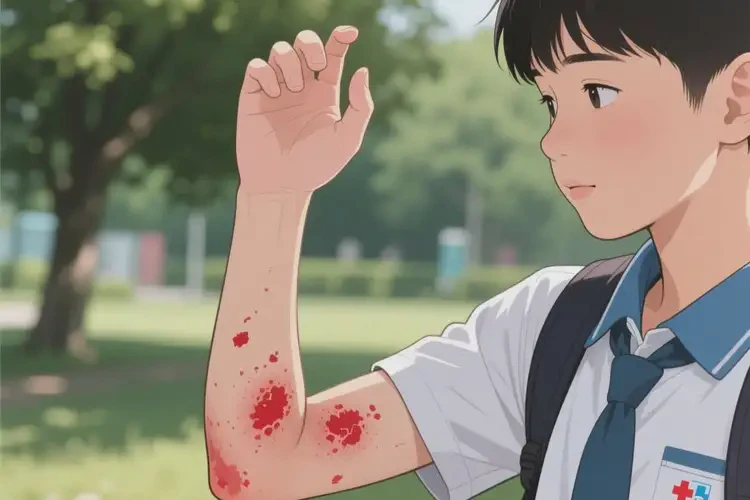 中學(xué)生手臂上起濕疹不管它會(huì)自己自愈嗎(圖1)