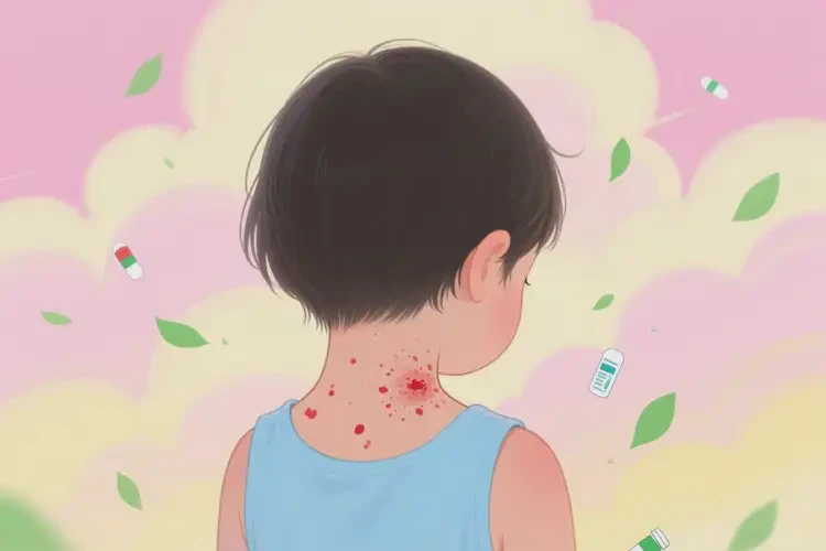 兒童脖子上出濕疹不管它會自己好嗎(圖1)