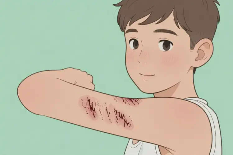青少年手臂上經(jīng)常起濕疹不管它會(huì)自己自愈嗎(圖1)