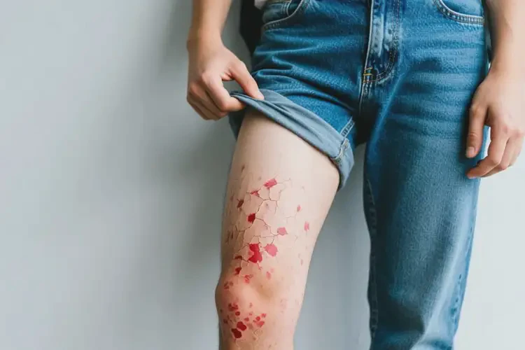 大學(xué)生大腿上出濕疹不管它會(huì)自己好嗎(圖1)