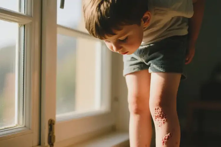 小孩小腿上起濕疹不管它會(huì)自己痊愈嗎(圖1)