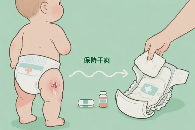 寶寶屁股上起濕疹能靠自己自愈嗎(圖1)