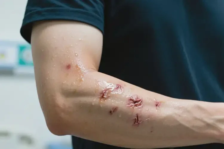 男人手臂上長濕疹不管它會自己痊愈嗎(圖1)