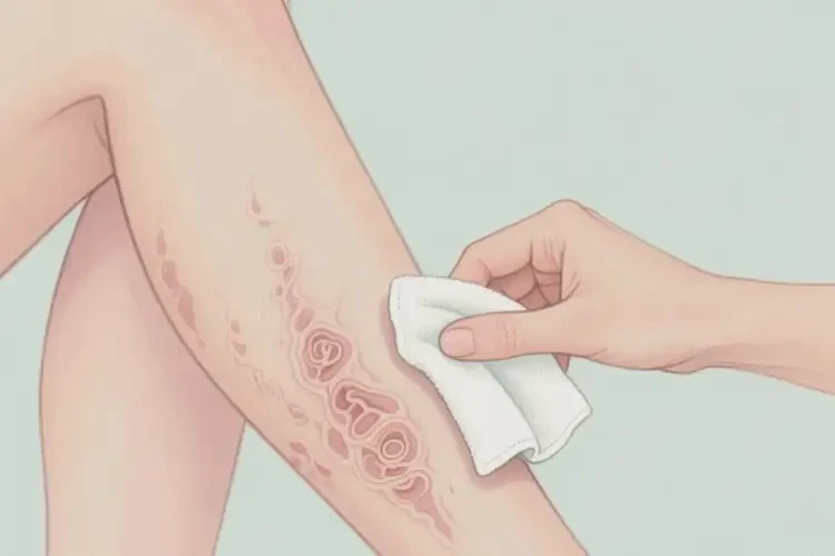 女性小腿上經(jīng)常起濕疹不管它會(huì)自己自愈嗎(圖1)