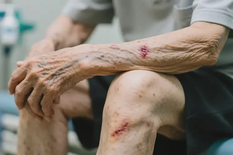 老年人四肢起濕疹不管它會(huì)自己好嗎(圖1)