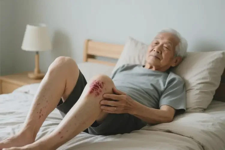 高齡老人大腿上經(jīng)常長濕疹能夠徹底治愈嗎(圖1)