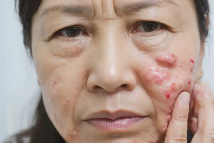 女生面部有濕疹不管它會(huì)自己痊愈嗎(圖4)