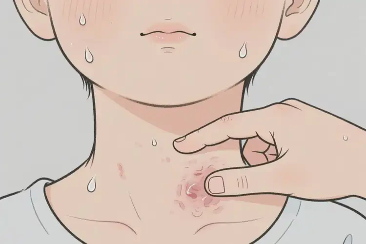 孩子脖子上起濕疹不管它會自己自愈嗎(圖1)