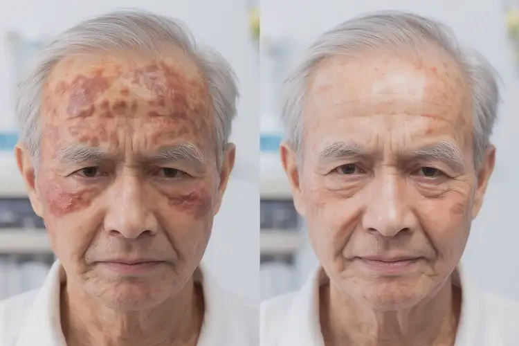 老年人臉上出現(xiàn)濕疹能徹底自愈嗎(圖2)