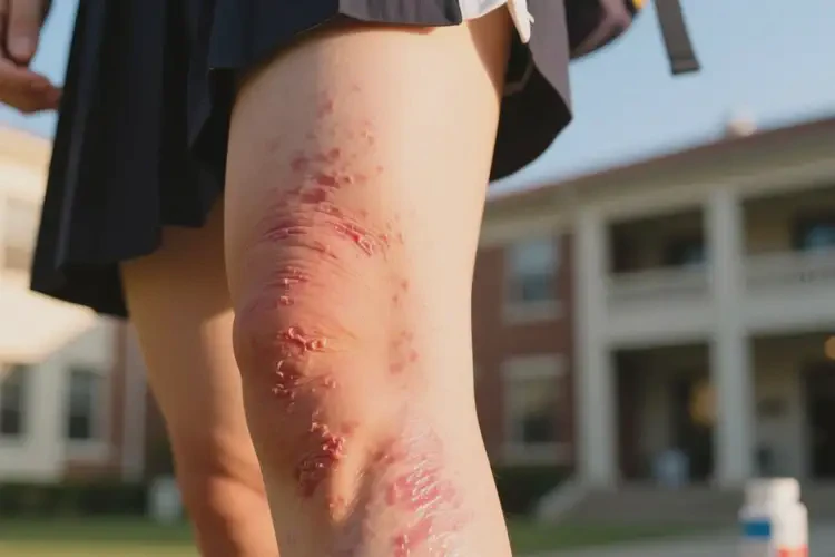 大學(xué)生大腿上起濕疹能徹底自愈嗎(圖1)